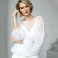 Lana – Oversized V-hals sweater med ballonærmer