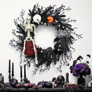 Halloween Wreath with Skeleton and Pumpkin Decor