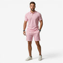 Herre 2-delt Polo Shirt og Drawstring Shorts Sæt