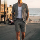 Mænds Plaid Blazer og Shorts Sæt