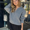 Rosa - Dame cardigan med lynlås og rund hals Vintage-stil