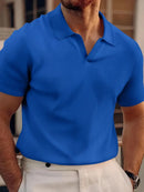 Michael - Chic Kortærmet Poloshirt Med V-Hals