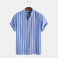 Theo - Herre stribet skjorte med button-down krave