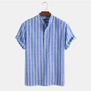 Theo - Herre stribet skjorte med button-down krave