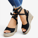Dame sandaler med åben tå og bånd