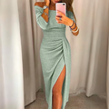 Zella - Off-shoulder høj talje festkjole