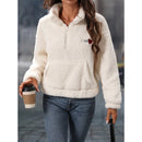 Elegant Amaya pullover med halv lynlås, lange ærmer og