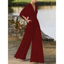 Amy jumpsuit med vide ben og V-hals