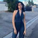 Hedda - Afslappet jumpsuit med V-hals og høj talje