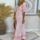 Kvinders Maxi Kjole V-Hals med Tassel Detalje