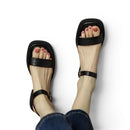 Dame Sandaler med Rund Tå og Lav Hæl