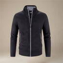 Langærmet cardigan med lynlås i slim fit