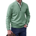 Adam - Stilfuld Langærmet Sweater Med Halv Lynlås
