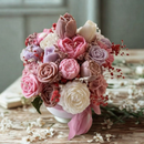 Mors Dags Gave - Blomsterbuket i nuancer af pink