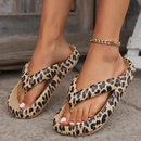 Dame slippers med leopardmønster