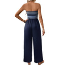 Monika - Stribet jumpsuit med høj talje og brede ben