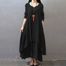 Tara Boheme Button Front Langærmet Maxikjole