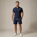 Herre 2-delt Polo Shirt og Drawstring Shorts Sæt