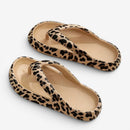 Dame slippers med leopardmønster