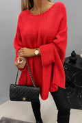 Clara - Stilfuld sweater med rund hals og ribbede manchetter
