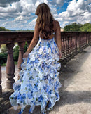 Cheryl - ærmeløs blomsterkjole med flæser