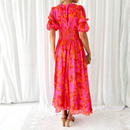 Dame Floral Maxi Kjole med V-Hals