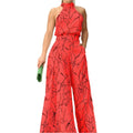 Eleni - Dame jumpsuit med bredde ben & print