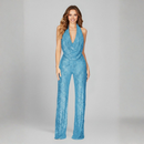 Damer Sequin Jumpsuit med Halterneck