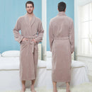 Lena lang morgenkåbe med bælte, sjalkrave og forlommer