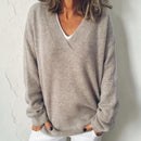 Dame V-hals Langærmet Sweater