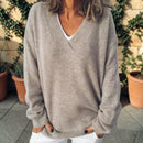 Dame V-hals Langærmet Sweater