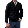 Adam - Stilfuld Langærmet Sweater Med Halv Lynlås