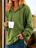 ClassicCharm - Langærmet vintage sweatshirt med knapper