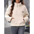 Elegant Amaya pullover med halv lynlås, lange ærmer og
