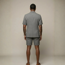 Mænds Plaid Blazer og Shorts Sæt