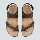 Dame flade sandaler med justerbare spænderemme