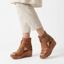 Dame plateausandaler med peep toe