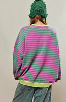 Sophia - Overdimensioneret stribet sweater med rund hals og