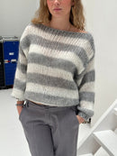 Lily - Overdimensioneret stribet sweater med rund hals og