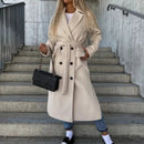 Dame Trenchcoat med Bælte og Frontknapper