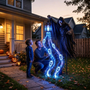 Grimglow - Oplyst Reaper Halloween Dekoration med LED Lanterne