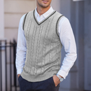 Herre Ribbet Vest med V-Hals