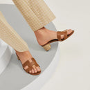 Florence – Sandaler med Åben Tå Slip-On og Mellem Høj Hæl