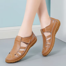 Dame slip-on sandaler med Velcro-strop