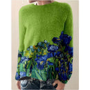 Nancy - Stilfuld blomsterprintet sweater med lange ærmer og