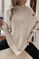 Viola hyggelig poncho-trøje med rullekrave og elegante