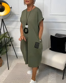 Faye - Casual ærmeløs kjole med stor sidelomme