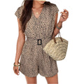 Renate - Ærmeløst jumpsuit med V-hals og leopardprint