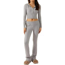 Selene – Cropped hættelynlåstop + slim fit bukser sæt