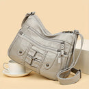 Eleanor - Moderne skuldertaske med flere lommer og flettet design